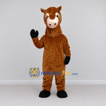 Custom Brown and White Horse Mascot Costume Adult Full Body Suit for Farm Events Custom Brown and White Horse Mascot Costume Adult Full Body Suit for Farm Events