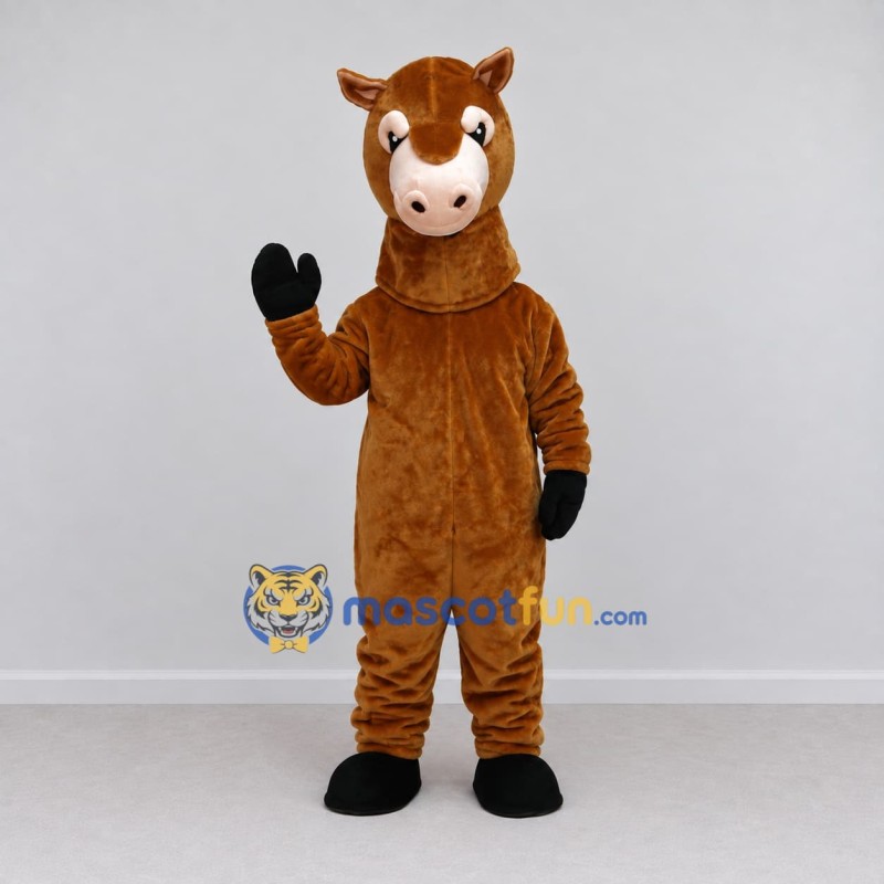 Custom Brown and White Horse Mascot Costume Adult Full Body Suit for Farm Events Custom Brown and White Horse Mascot Costume Adult Full Body Suit for Farm Events