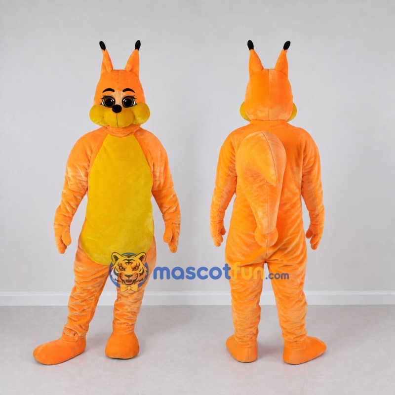 Custom Orange and Yellow Squirrel Mascot Costume Adult Full Body Suit for Wildlife Events Custom Orange and Yellow Squirrel Mascot Costume Adult Full Body Suit for Wildlife Events
