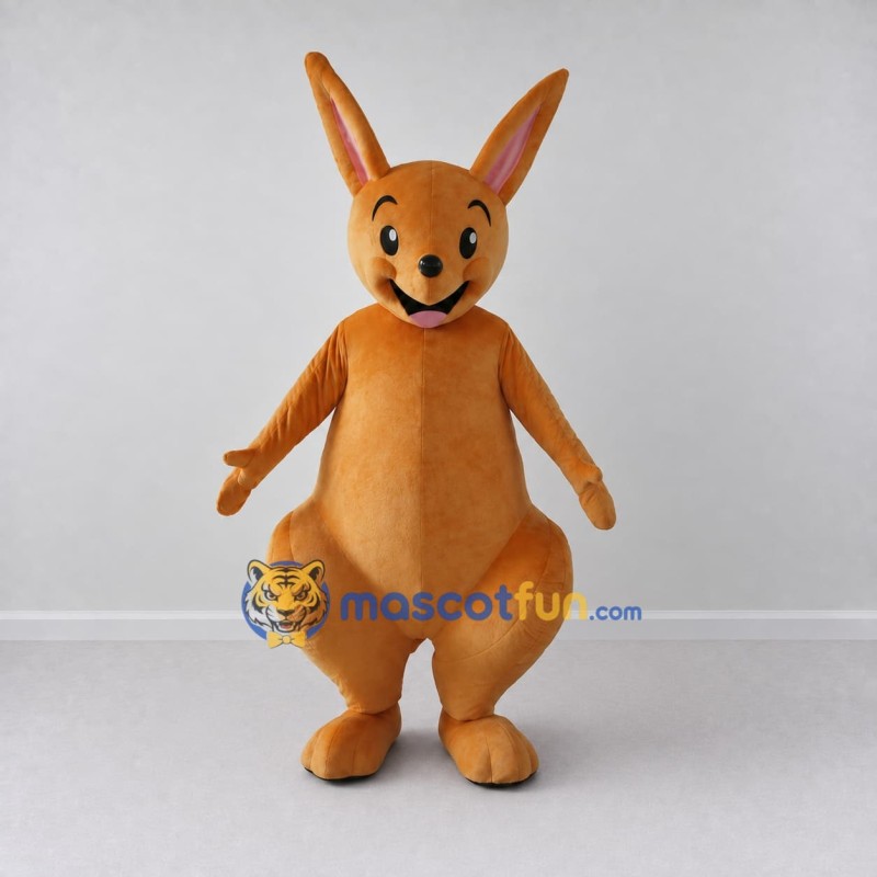 Custom Orange and Tan Kangaroo Mascot Costume Adult Full Body Suit for Wildlife Events Custom Orange and Tan Kangaroo Mascot Costume Adult Full Body Suit for Wildlife Events