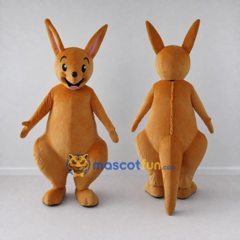 Custom Orange and Tan Kangaroo Mascot Costume Adult Full Body Suit for Wildlife Events