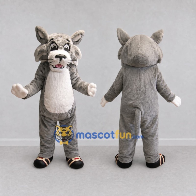 Custom Gray and White Wolf Character Mascot Costume Adult Full Body Suit for School Events Custom Gray and White Wolf Character Mascot Costume Adult Full Body Suit for School Events