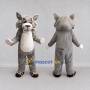 Custom Gray and White Wolf Character Mascot Costume Adult Full Body Suit for School Events
