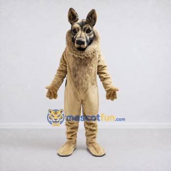 Custom Tan and Black German Shepherd Dog Mascot Costume Adult Full Body Suit for Sports Events