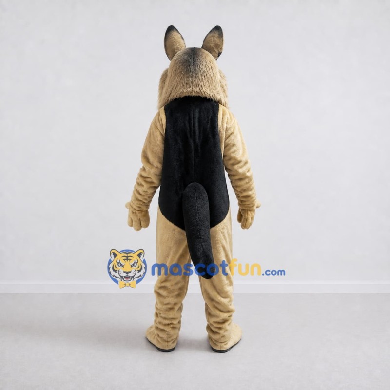 Custom Tan and Black German Shepherd Dog Mascot Costume Adult Full Body Suit for Sports Events