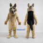 Custom Tan and Black German Shepherd Dog Mascot Costume Adult Full Body Suit for Sports Events