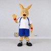 Custom Tan and Blue Kangaroo in Sportswear Mascot Costume Adult Full Body Suit for Sports Events