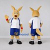 Custom Tan and Blue Kangaroo in Sportswear Mascot Costume Adult Full Body Suit for Sports Events