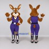 Custom Brown and Purple Rabbit in a Vest and Boots Mascot Costume Adult Full Body Suit for Theme Parties Custom Brown and Purple Rabbit in a Vest and Boots Mascot Costume Adult Full Body Suit for Theme Parties