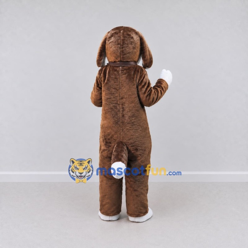 Custom Brown and White Dog Mascot Costume Adult Full Body Suit for Community Events Custom Brown and White Dog Mascot Costume Adult Full Body Suit for Community Events