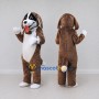 Custom Brown and White Dog Mascot Costume Adult Full Body Suit for Community Events
