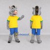 Custom Gray and Yellow Wild Boar in Sportswear Mascot Costume Adult Full Body Suit for Sports Events Custom Gray and Yellow Wild Boar in Sportswear Mascot Costume Adult Full Body Suit for Sports Events