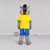 Custom Gray and Yellow Wild Boar in Sportswear Mascot Costume Adult Full Body Suit for Sports Events Custom Gray and Yellow Wild Boar in Sportswear Mascot Costume Adult Full Body Suit for Sports Events