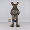 Custom Brown and Black Spotted Canine Character Mascot Costume Adult Full Body Suit for Wildlife Events Custom Brown and Black Spotted Canine Character Mascot Costume Adult Full Body Suit for Wildlife Events