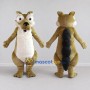 Custom Tan and Cream Saber-Toothed Squirrel Character Mascot Costume Adult Full Body Suit for Theme Parties