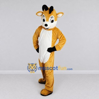 Custom Golden Brown and White Goat Mascot Costume Adult Full Body Suit for Farm Events
