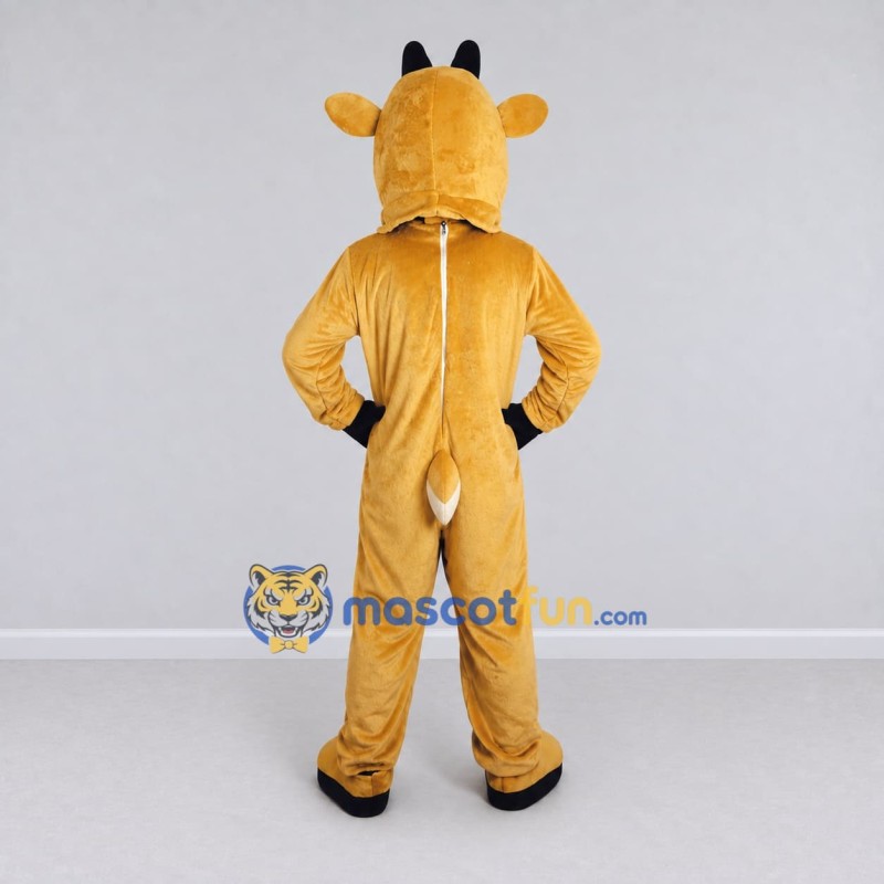Custom Golden Brown and White Goat Mascot Costume Adult Full Body Suit for Farm Events