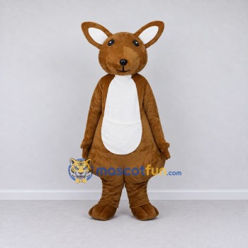 Custom Brown and White Kangaroo Character Mascot Costume Adult Full Body Suit for Wildlife Events