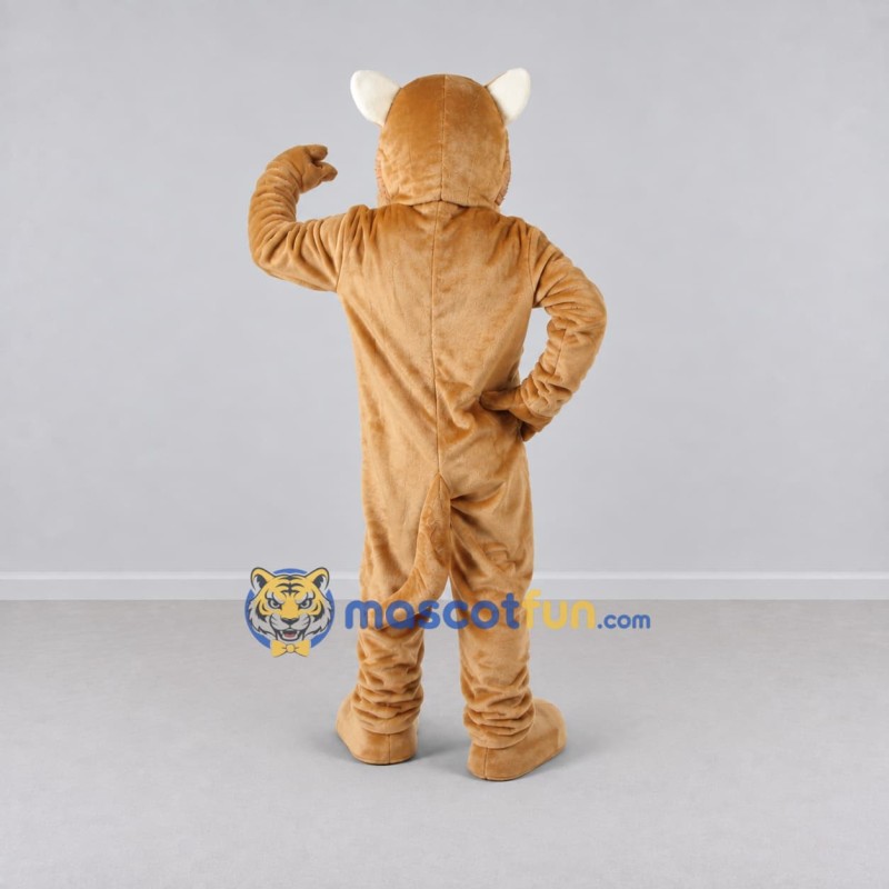 Custom Tan Fierce Big Cat Mascot Costume Adult Full Body Suit for Sports Events Custom Tan Fierce Big Cat Mascot Costume Adult Full Body Suit for Sports Events