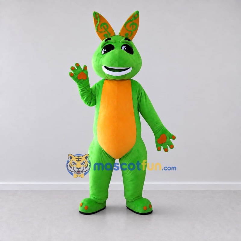 Custom Green and Orange Rabbit Mascot Costume Adult Full Body Suit for Easter Events Custom Green and Orange Rabbit Mascot Costume Adult Full Body Suit for Easter Events