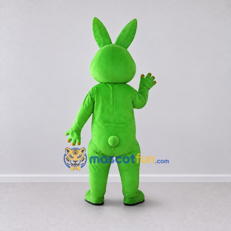 Custom Green and Orange Rabbit Mascot Costume Adult Full Body Suit for Easter Events Custom Green and Orange Rabbit Mascot Costume Adult Full Body Suit for Easter Events