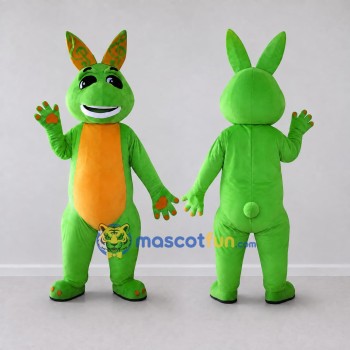 Custom Green and Orange Rabbit Mascot Costume Adult Full Body Suit for Easter Events