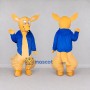 Custom Orange and Blue Kangaroo in a Jacket Mascot Costume Adult Full Body Suit for School Events