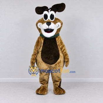 Custom Brown and Black Dog with a Collar Mascot Costume Adult Full Body Suit for Community Events Custom Brown and Black Dog with a Collar Mascot Costume Adult Full Body Suit for Community Events