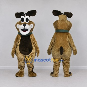 Custom Brown and Black Dog with a Collar Mascot Costume Adult Full Body Suit for Community Events