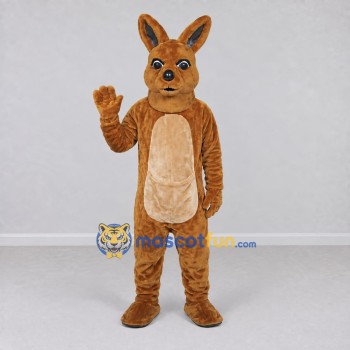 Custom Brown and Tan Kangaroo Mascot Costume Adult Full Body Suit for Wildlife Events