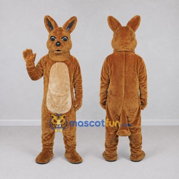 Custom Brown and Tan Kangaroo Mascot Costume Adult Full Body Suit for Wildlife Events