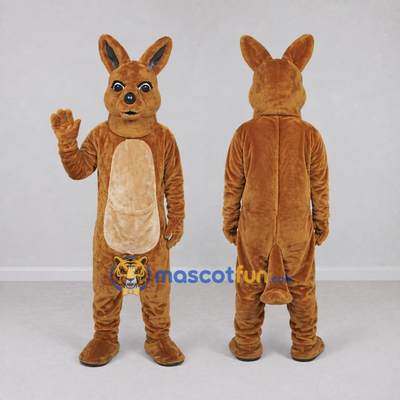Custom Brown and Tan Kangaroo Mascot Costume Adult Full Body Suit for Wildlife Events Custom Brown and Tan Kangaroo Mascot Costume Adult Full Body Suit for Wildlife Events