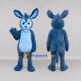 Custom Blue and Light Blue Rabbit Character Mascot Costume Adult Full Body Suit for School Events