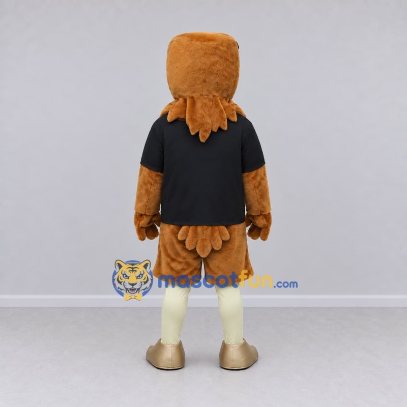 Custom Brown and Black Owl in Sportswear Mascot Costume Adult Full Body Suit for Sports Events Custom Brown and Black Owl in Sportswear Mascot Costume Adult Full Body Suit for Sports Events