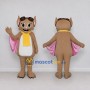 Custom Tan and Pink Bat with a Yellow Scarf Mascot Costume Adult Full Body Suit for School Events