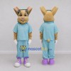 Custom Tan and Light Blue Rabbit in a Tracksuit Mascot Costume Adult Full Body Suit for School Events Custom Tan and Light Blue Rabbit in a Tracksuit Mascot Costume Adult Full Body Suit for School Events