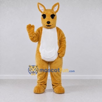 Custom Golden Tan and White Kangaroo Mascot Costume Adult Full Body Suit for Wildlife Events