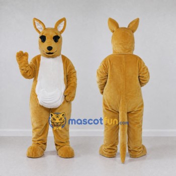 Custom Golden Tan and White Kangaroo Mascot Costume Adult Full Body Suit for Wildlife Events