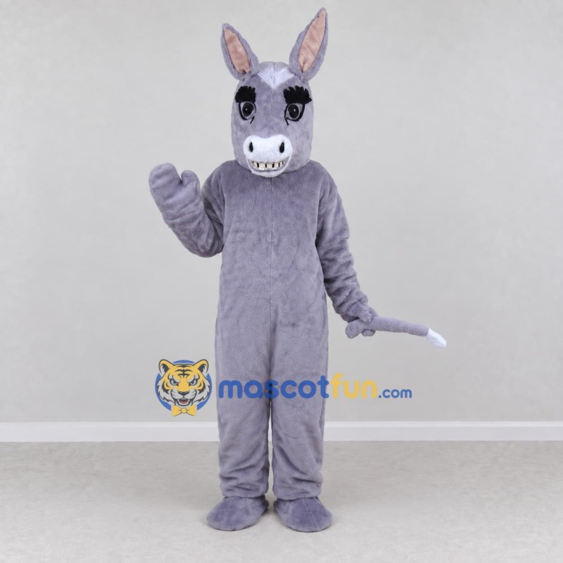 Custom Gray Donkey Mascot Costume Adult Full Body Suit for Farm Events Custom Gray Donkey Mascot Costume Adult Full Body Suit for Farm Events