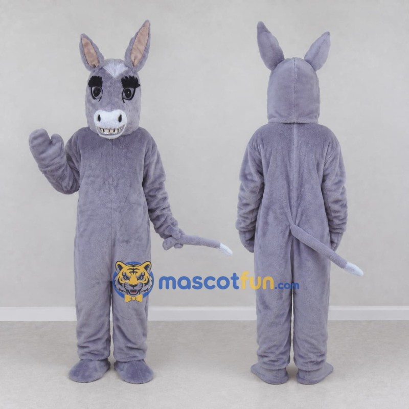 Custom Gray Donkey Mascot Costume Adult Full Body Suit for Farm Events Custom Gray Donkey Mascot Costume Adult Full Body Suit for Farm Events