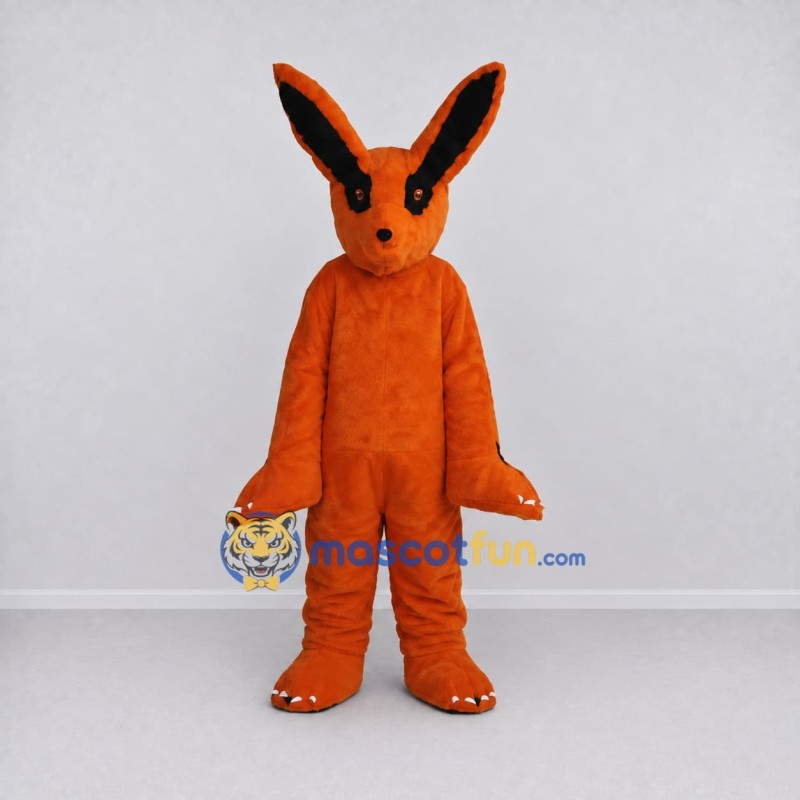 Custom Orange and Black Multi-Tailed Fantasy Fox Mascot Costume Adult Full Body Suit for Theme Parties Custom Orange and Black Multi-Tailed Fantasy Fox Mascot Costume Adult Full Body Suit for Theme Parties