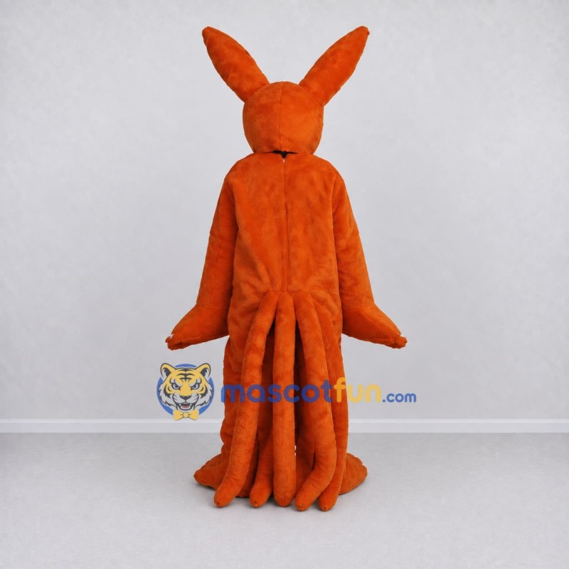 Custom Orange and Black Multi-Tailed Fantasy Fox Mascot Costume Adult Full Body Suit for Theme Parties Custom Orange and Black Multi-Tailed Fantasy Fox Mascot Costume Adult Full Body Suit for Theme Parties