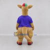 Custom Tan and Purple Kangaroo in a T-Shirt and Cap Mascot Costume Adult Full Body Suit for School Events Custom Tan and Purple Kangaroo in a T-Shirt and Cap Mascot Costume Adult Full Body Suit for School Events