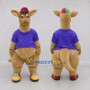 Custom Tan and Purple Kangaroo in a T-Shirt and Cap Mascot Costume Adult Full Body Suit for School Events