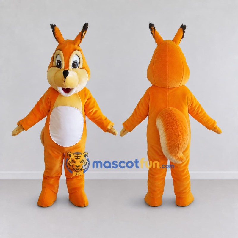 Custom Orange and White Squirrel Mascot Costume Adult Full Body Suit for Wildlife Events Custom Orange and White Squirrel Mascot Costume Adult Full Body Suit for Wildlife Events