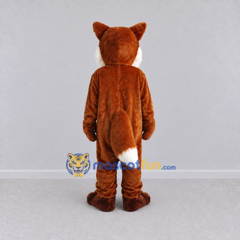 Custom Brown and White Fox Mascot Costume Adult Full Body Suit for Wildlife Events Custom Brown and White Fox Mascot Costume Adult Full Body Suit for Wildlife Events