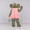 Custom Gray and Pink Elephant in a Dress Mascot Costume Adult Full Body Suit for School Events Custom Gray and Pink Elephant in a Dress Mascot Costume Adult Full Body Suit for School Events