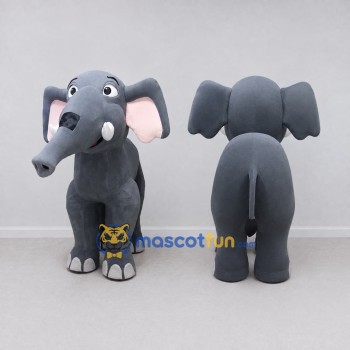 Custom Gray and Pink Four-Legged Elephant Mascot Costume Adult Full Body Suit for Wildlife Events