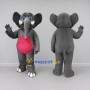 Custom Gray and Pink Elephant with a Pink Belly Mascot Costume Adult Full Body Suit for School Events
