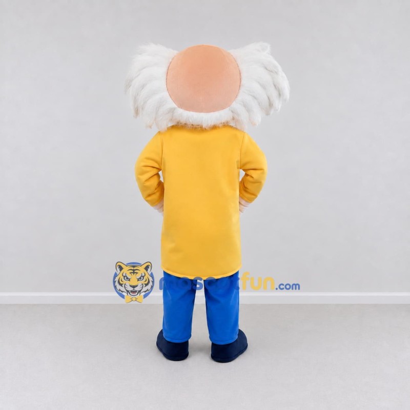 Custom Yellow and Blue Cartoon Professor Mascot Costume Adult Full Body Suit for School Events Custom Yellow and Blue Cartoon Professor Mascot Costume Adult Full Body Suit for School Events